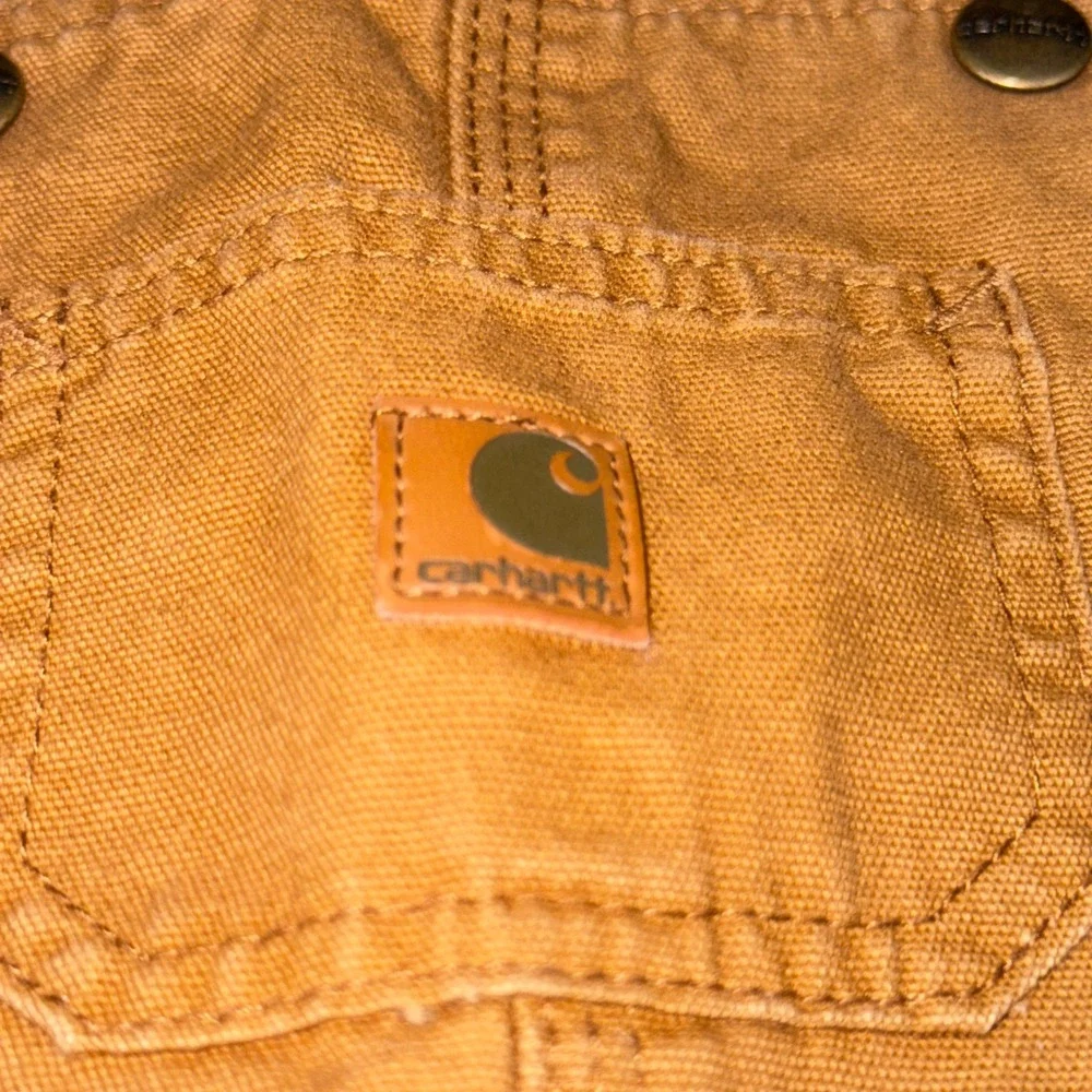 Carhartt Toddler Tan Canvas Bib Overalls‎ 24 Months Snap Leg 100 Cotton